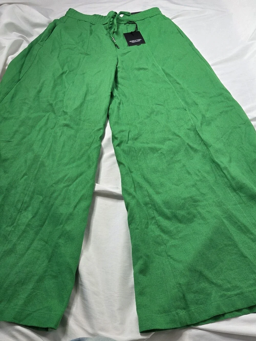 Simply Vera Vera Wang Bright Green Wide-Leg Drawstring Pants